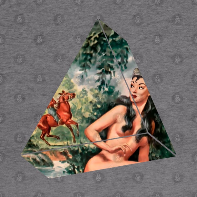 Mythology in the Forest Pin Up Girl Retro Old Fantasy Popart Scifi Comic Vintage Funny by REVISTANGO